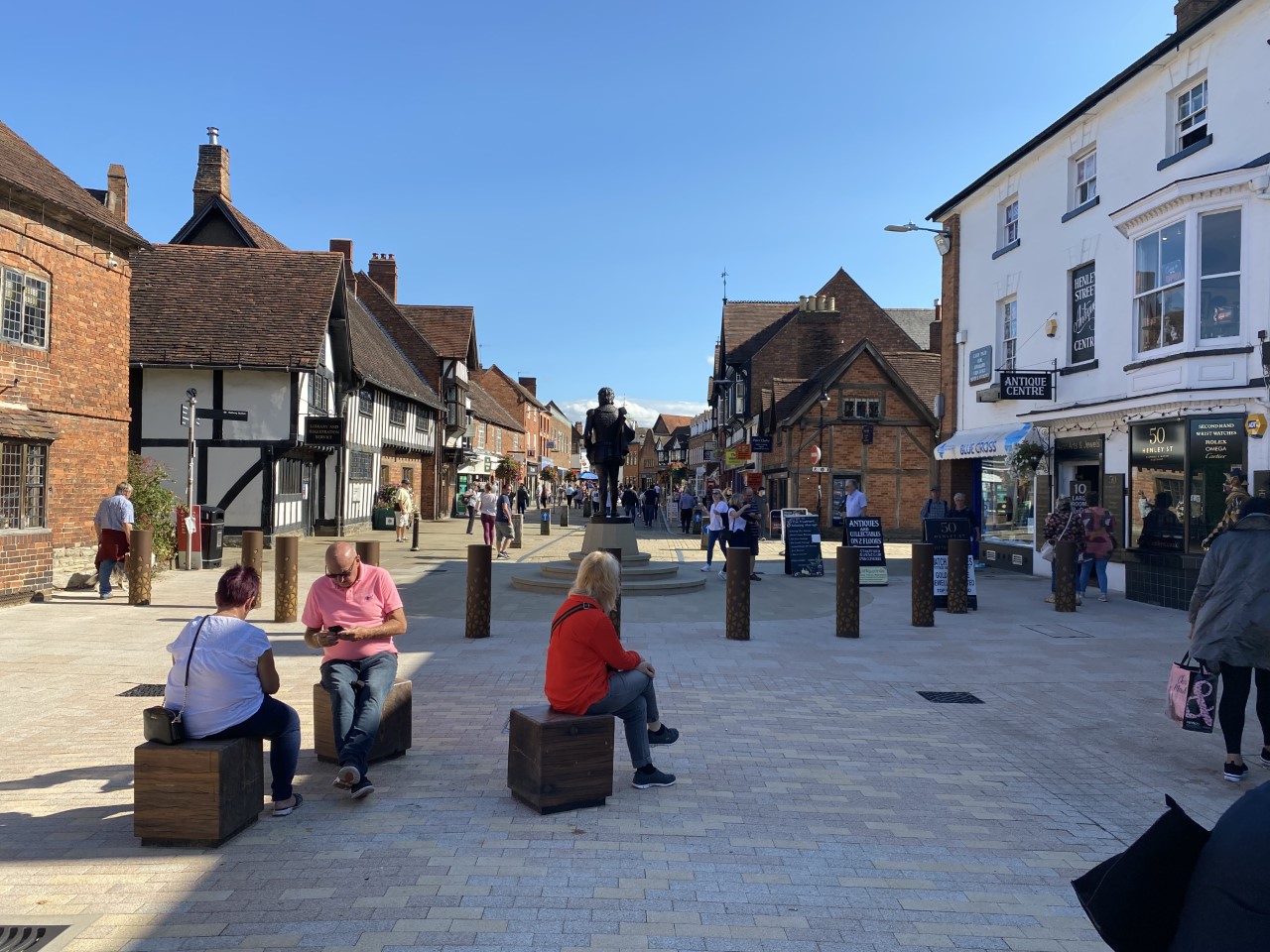 Street furniture can protect against hostile vehicle attack as seen here in Stratford-upon-Avon - CPNI